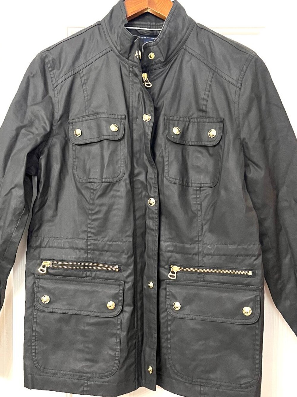 Tommy Hilfiger women's black utility jacket, size L